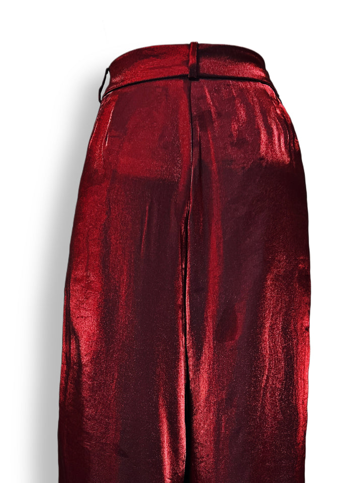 Burgundy Satin Pants