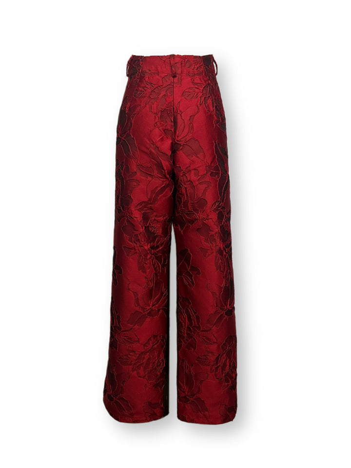 Red Brocade Pants