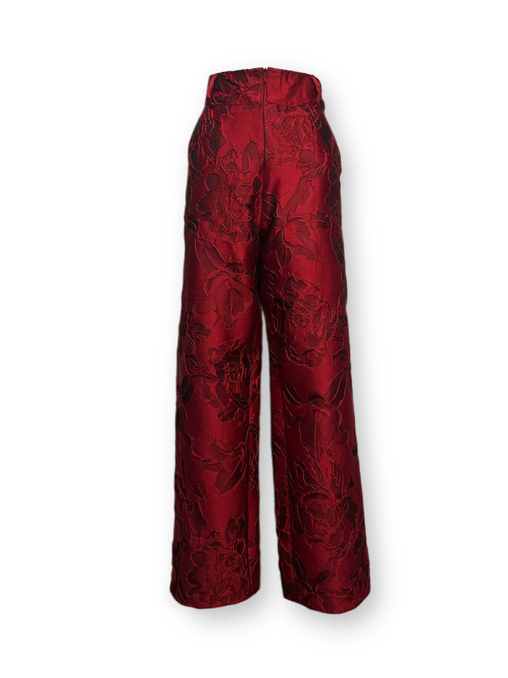 Red Brocade Pants