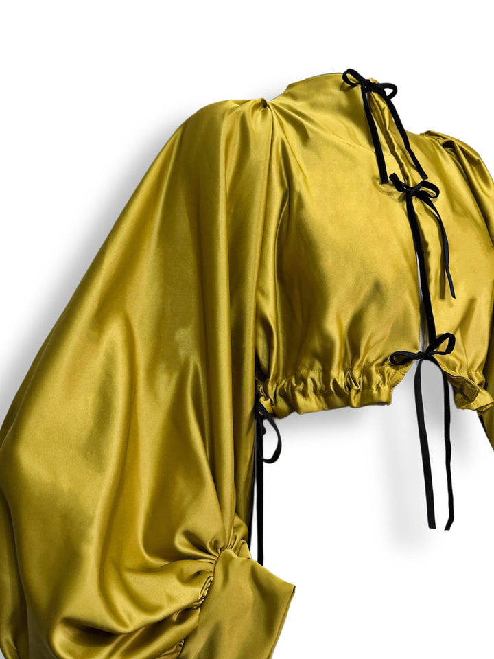 Green Silk Bomber Jacket