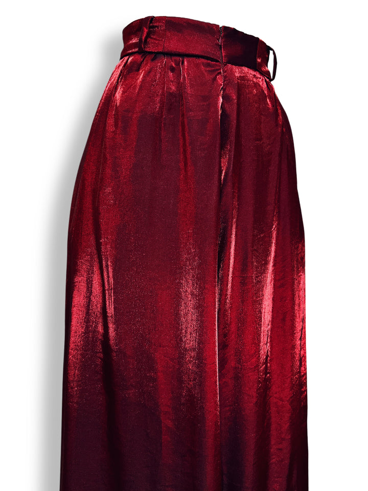 Burgundy Satin Pants